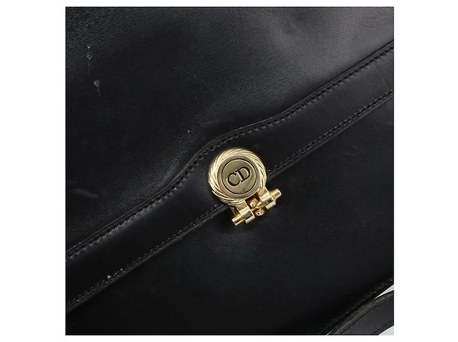 Borsa a Spalla Christian Dior in Pelle Nera e Oro Auth ar13899 Nero D'oro - vista 17