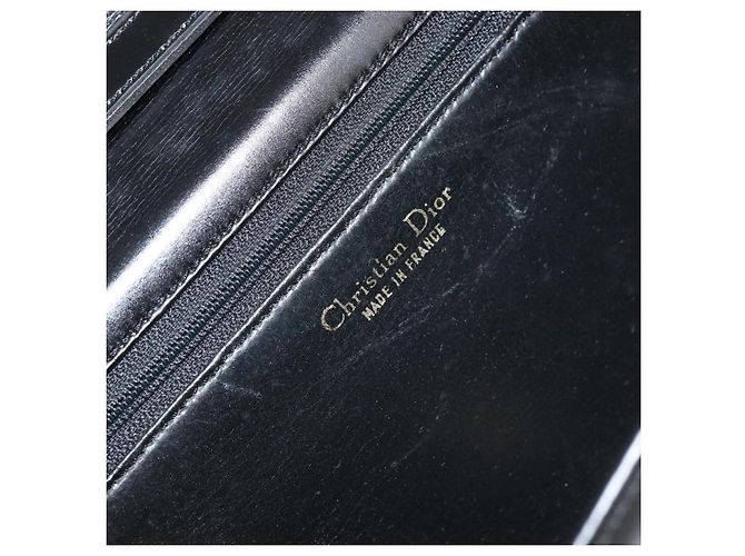 Borsa a Spalla Christian Dior in Pelle Nera e Oro Auth ar13899 Nero D'oro - vista 18