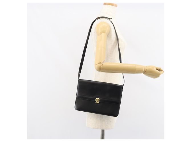 Borsa a Spalla Christian Dior in Pelle Nera e Oro Auth ar13899 Nero D'oro - vista 22
