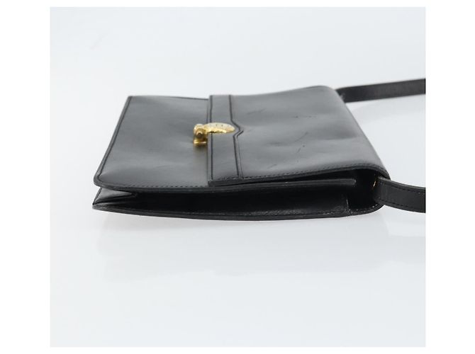 Borsa a Spalla Christian Dior in Pelle Nera e Oro Auth ar13899 Nero D'oro - vista 3
