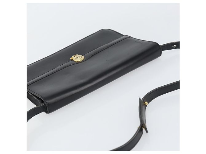Borsa a Spalla Christian Dior in Pelle Nera e Oro Auth ar13899 Nero D'oro - vista 6