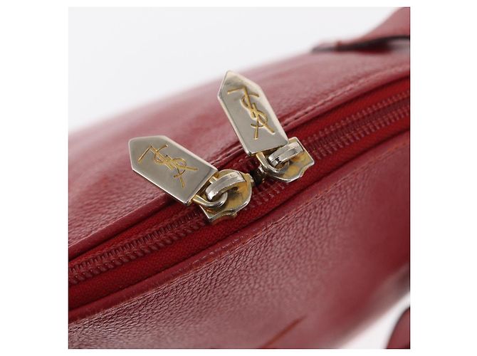 Saint Laurent Schultertasche aus Leder Rot Gold Auth gh1500 Golden - Ansicht 10
