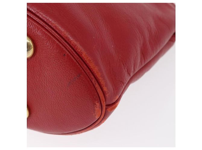 Saint Laurent Schultertasche aus Leder Rot Gold Auth gh1500 Golden - Ansicht 16
