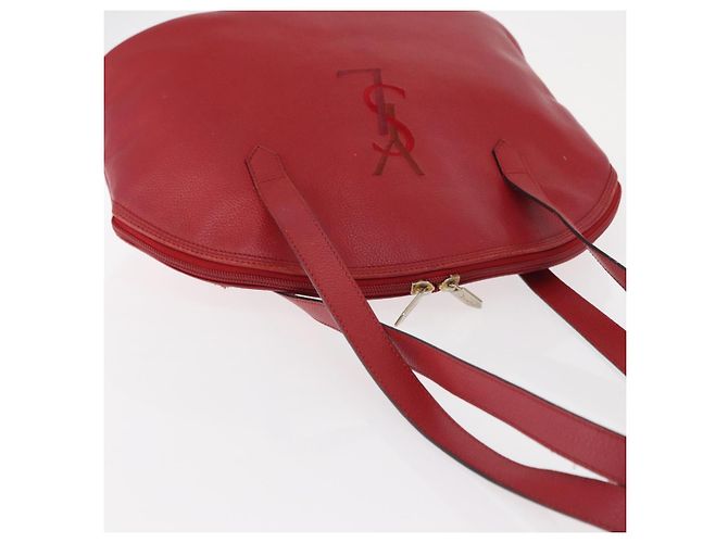 Saint Laurent Schultertasche aus Leder Rot Gold Auth gh1500 Golden - Ansicht 6