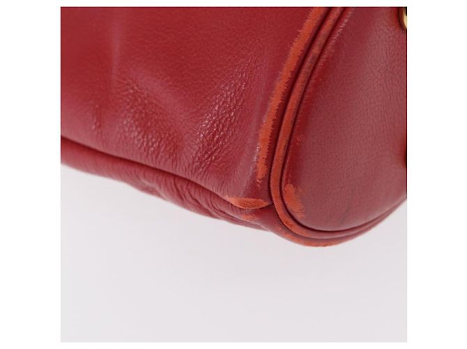 Saint Laurent Schultertasche aus Leder Rot Gold Auth gh1500 Golden - Ansicht 9