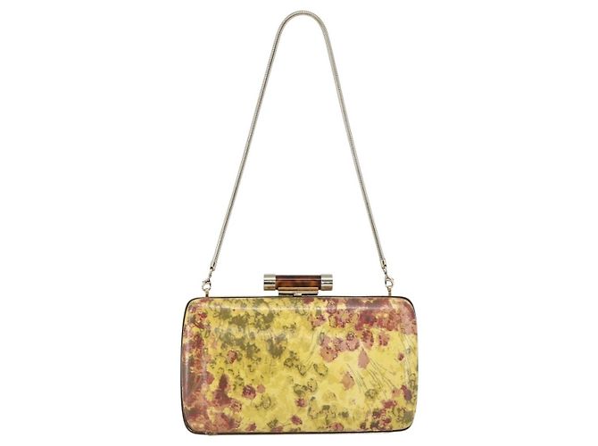 BALLY Chain Shoulder Bag Leather Multicolor Gold Auth 157876 Multiple colors Golden - view 2