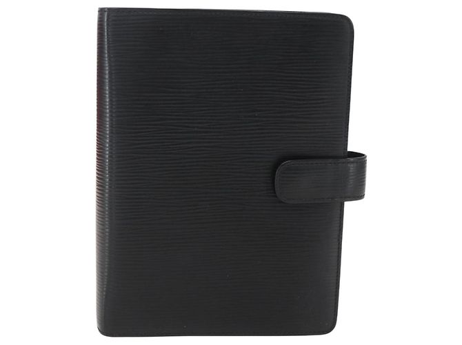 CUBIERTA DE AGENDA MM EPI NEGRA LOUIS VUITTON R20042 LV Auth BA9435 Negro - vista 13