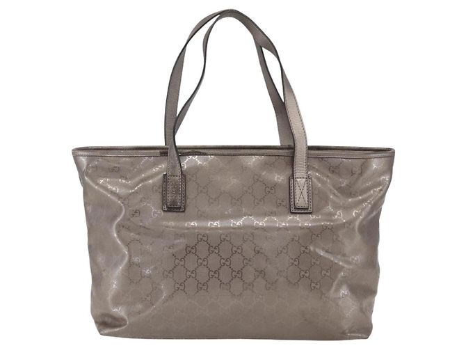 GUCCI GG Implementierung Tote Bag PVC Silber 211137 Auth BA9306 - Ansicht 2