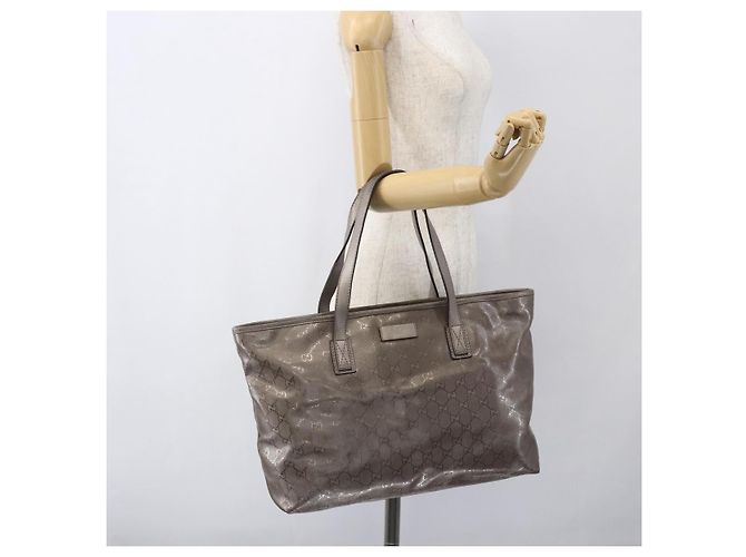 GUCCI GG Implementierung Tote Bag PVC Silber 211137 Auth BA9306 - Ansicht 23