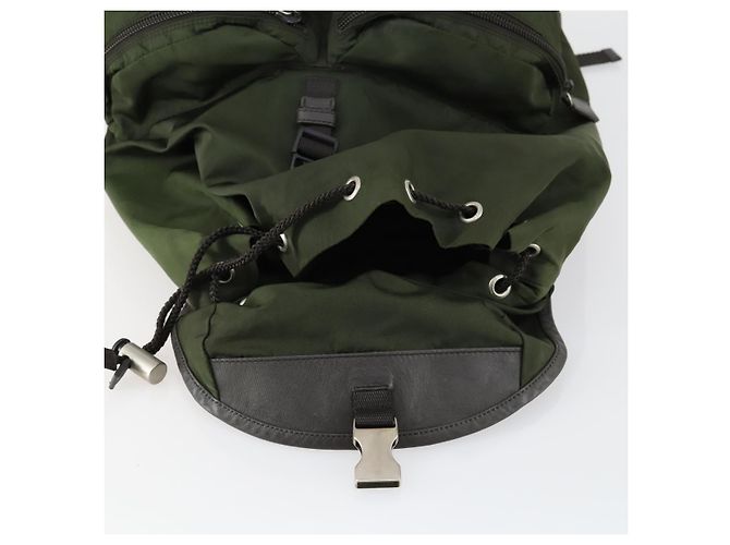 PRADA Backpack Nylon Khaki Silver Auth 156120 Silvery - view 10