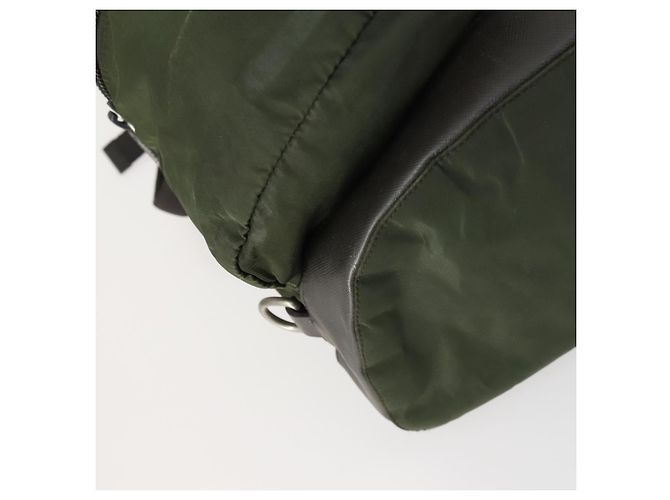 PRADA Backpack Nylon Khaki Silver Auth 156120 Silvery - view 17