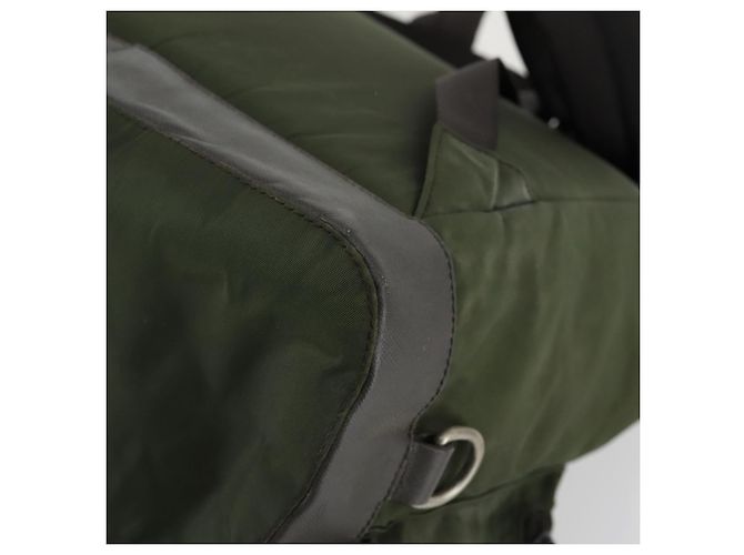 PRADA Backpack Nylon Khaki Silver Auth 156120 Silvery - view 18