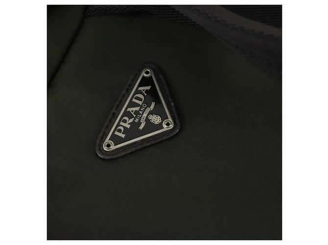 PRADA Backpack Nylon Khaki Silver Auth 156120 Silvery - view 19