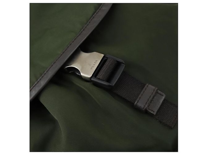 PRADA Backpack Nylon Khaki Silver Auth 156120 Silvery - view 20