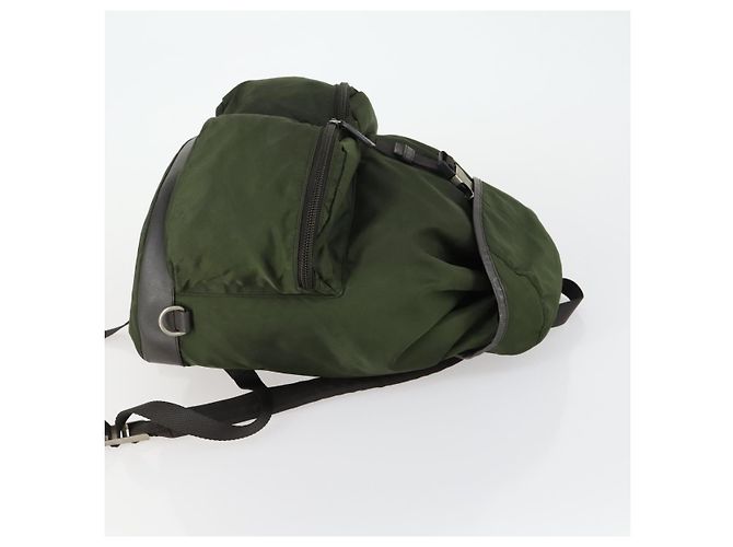 PRADA Backpack Nylon Khaki Silver Auth 156120 Silvery - view 3