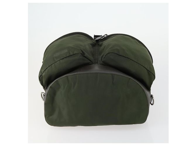 PRADA Backpack Nylon Khaki Silver Auth 156120 Silvery - view 5