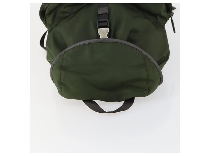 PRADA Backpack Nylon Khaki Silver Auth 156120 Silvery - view 6
