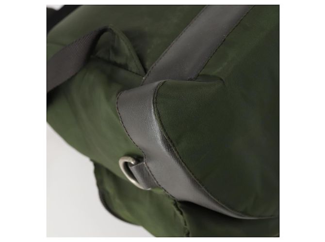 PRADA Backpack Nylon Khaki Silver Auth 156120 Silvery - view 9