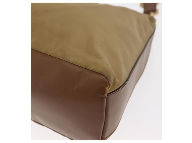 Borsa a Spalla PRADA Nylon Beige Oro Auth 160150 D'oro - vista 15