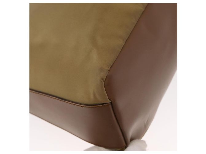 Borsa a Spalla PRADA Nylon Beige Oro Auth 160150 D'oro - vista 16