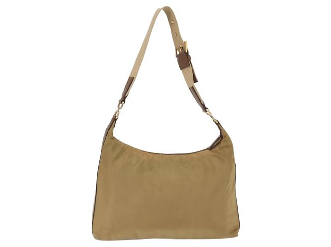 Borsa a Spalla PRADA Nylon Beige Oro Auth 160150 D'oro - vista 2