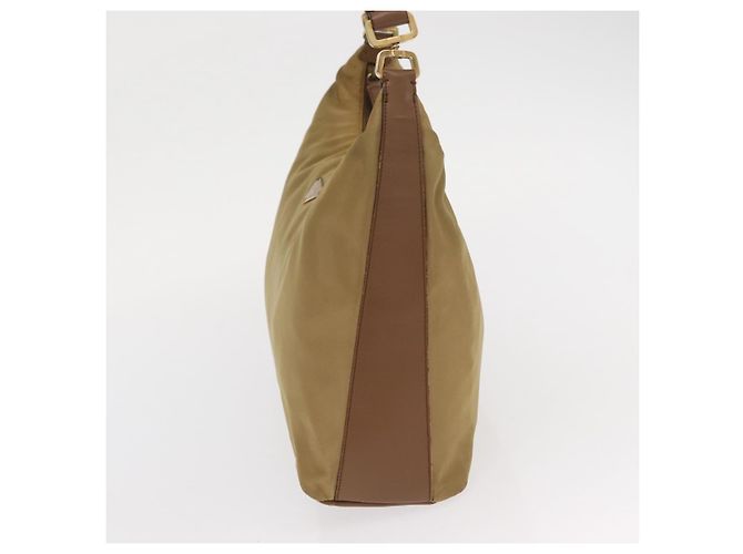 Borsa a Spalla PRADA Nylon Beige Oro Auth 160150 D'oro - vista 3