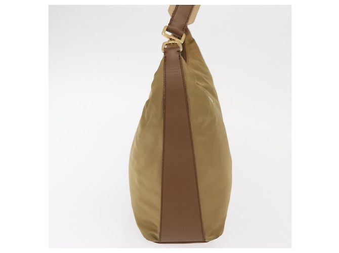 Borsa a Spalla PRADA Nylon Beige Oro Auth 160150 D'oro - vista 4