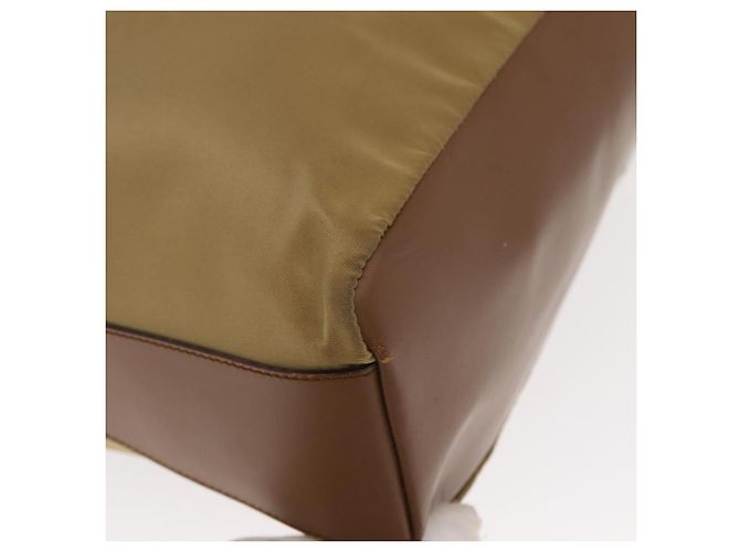 Borsa a Spalla PRADA Nylon Beige Oro Auth 160150 D'oro - vista 8