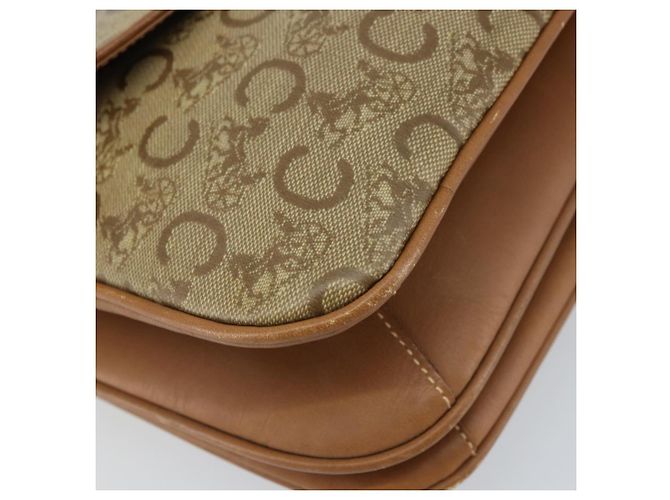 BORSO A SPALLA CÉLINE C SULKY CARRIAGE IN PVC BEIGE ORO Auth 159376 D'oro - vista 15