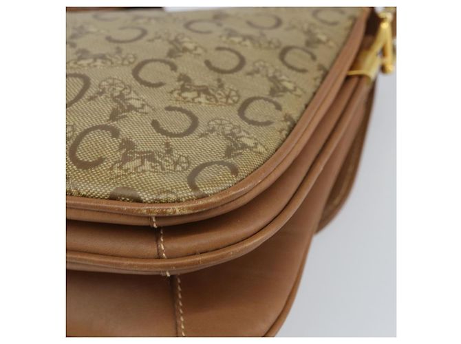 BORSO A SPALLA CÉLINE C SULKY CARRIAGE IN PVC BEIGE ORO Auth 159376 D'oro - vista 16