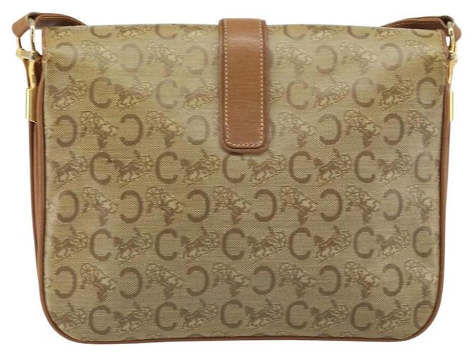 BORSO A SPALLA CÉLINE C SULKY CARRIAGE IN PVC BEIGE ORO Auth 159376 D'oro - vista 2