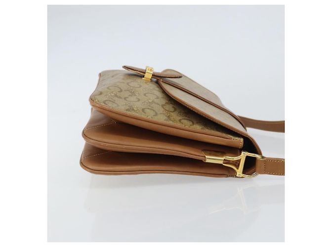 BORSO A SPALLA CÉLINE C SULKY CARRIAGE IN PVC BEIGE ORO Auth 159376 D'oro - vista 3
