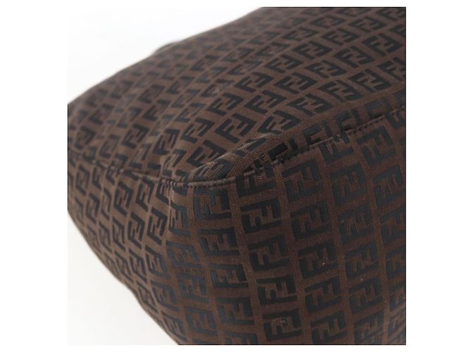FENDI Zucchino Canvas Handtasche Dunkelbraun Auth ep12591 - Ansicht 16