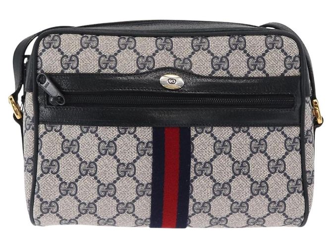 Gucci Bolso de Hombro GG Supreme Sherry Line PVC Navy Red 89 02 004 Auth am10314 Roja Azul marino - vista 13