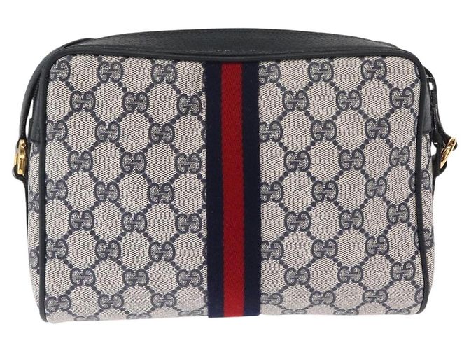 Gucci Bolso de Hombro GG Supreme Sherry Line PVC Navy Red 89 02 004 Auth am10314 Roja Azul marino - vista 2