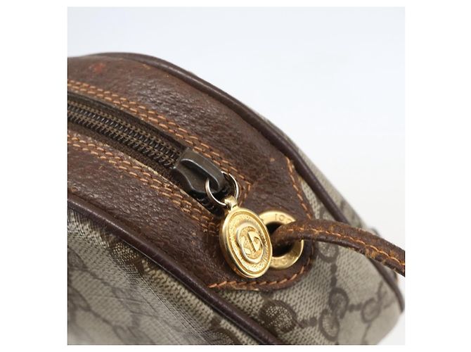 Bolsa Sherry Line GG Supreme Web da GUCCI em PVC bege e dourado 89 02 066 Auth 160474 - vista 10