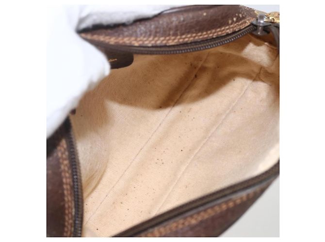 Bolsa Sherry Line GG Supreme Web da GUCCI em PVC bege e dourado 89 02 066 Auth 160474 - vista 11