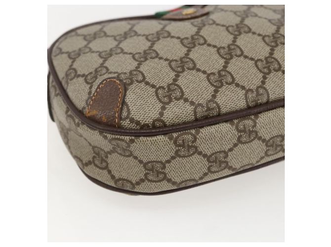 Bolsa Sherry Line GG Supreme Web da GUCCI em PVC bege e dourado 89 02 066 Auth 160474 - vista 14