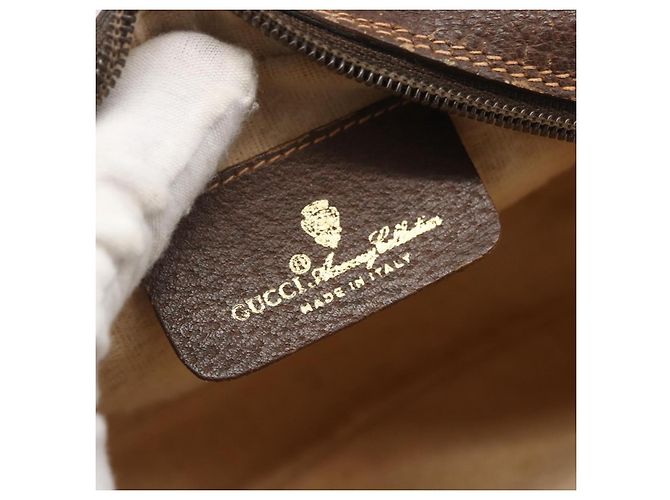 Bolsa Sherry Line GG Supreme Web da GUCCI em PVC bege e dourado 89 02 066 Auth 160474 - vista 17