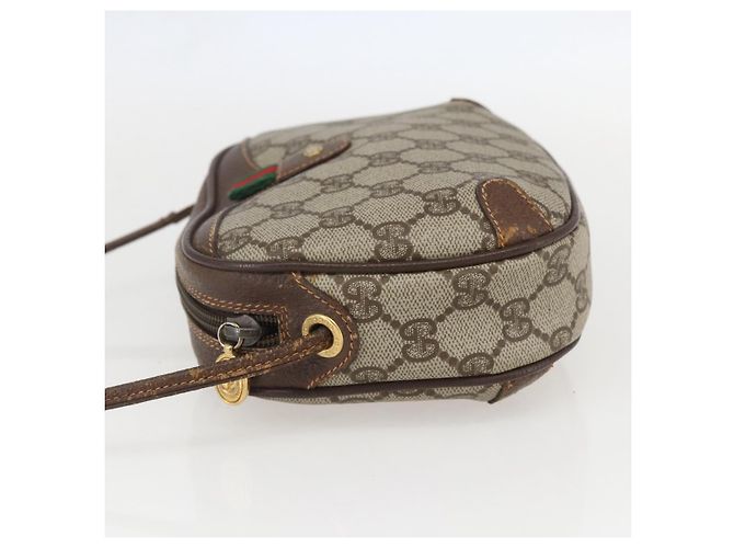 Bolsa Sherry Line GG Supreme Web da GUCCI em PVC bege e dourado 89 02 066 Auth 160474 - vista 3