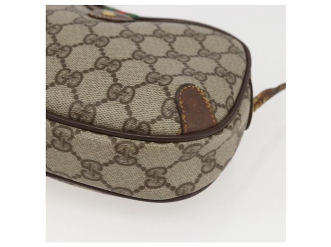 Bolsa Sherry Line GG Supreme Web da GUCCI em PVC bege e dourado 89 02 066 Auth 160474 - vista 9