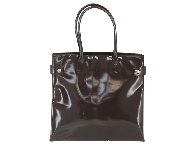 Borsa Tote GUCCI Smalto Marrone Oro Auth bs31888 D'oro - vista 13