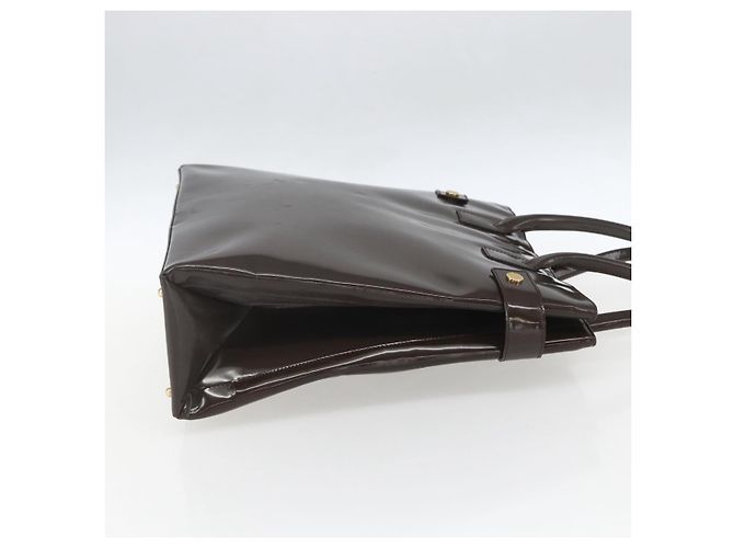 Borsa Tote GUCCI Smalto Marrone Oro Auth bs31888 D'oro - vista 4