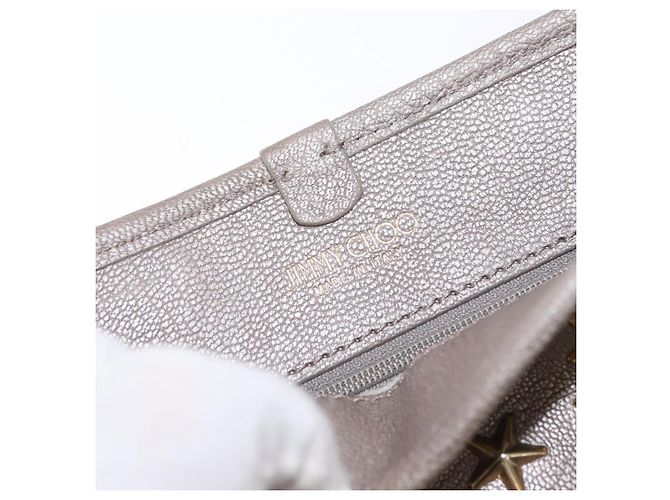 Borsa Tote in pelle Sasha S di Jimmy Choo Argento Oro Auth BA9248 D'oro - vista 10