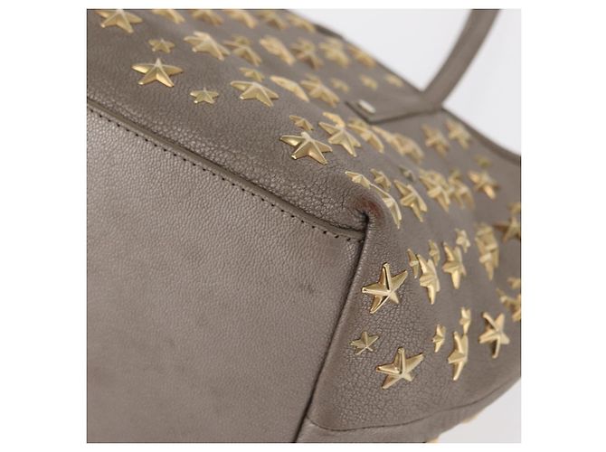 Borsa Tote in pelle Sasha S di Jimmy Choo Argento Oro Auth BA9248 D'oro - vista 14
