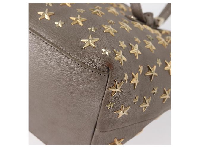 Borsa Tote in pelle Sasha S di Jimmy Choo Argento Oro Auth BA9248 D'oro - vista 16