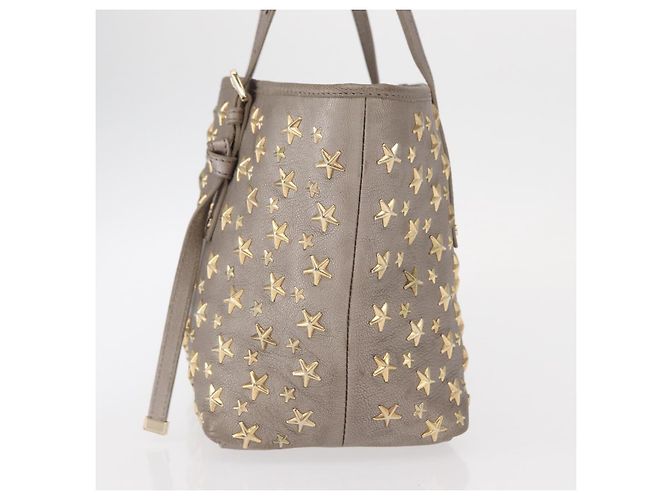 Borsa Tote in pelle Sasha S di Jimmy Choo Argento Oro Auth BA9248 D'oro - vista 3