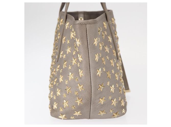 Borsa Tote in pelle Sasha S di Jimmy Choo Argento Oro Auth BA9248 D'oro - vista 4
