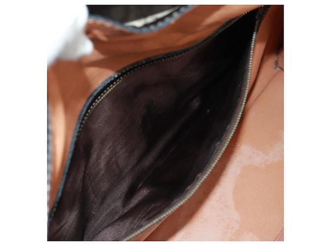 Céline Borsa Boston Celine C Sulky in tela marrone e oro Auth bs32098 D'oro - vista 12