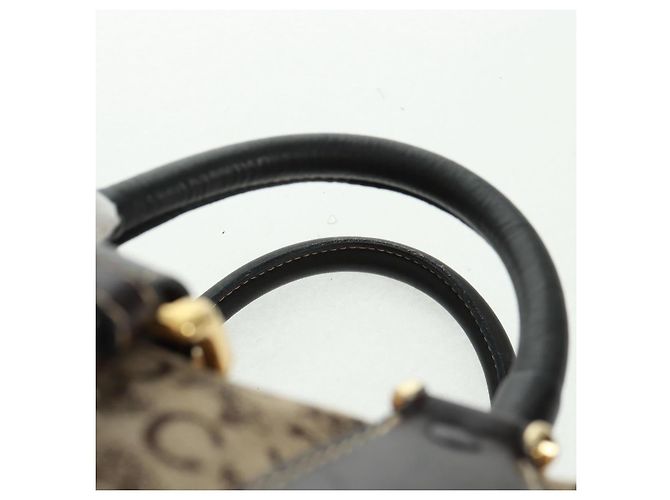 Céline Borsa Boston Celine C Sulky in tela marrone e oro Auth bs32098 D'oro - vista 14